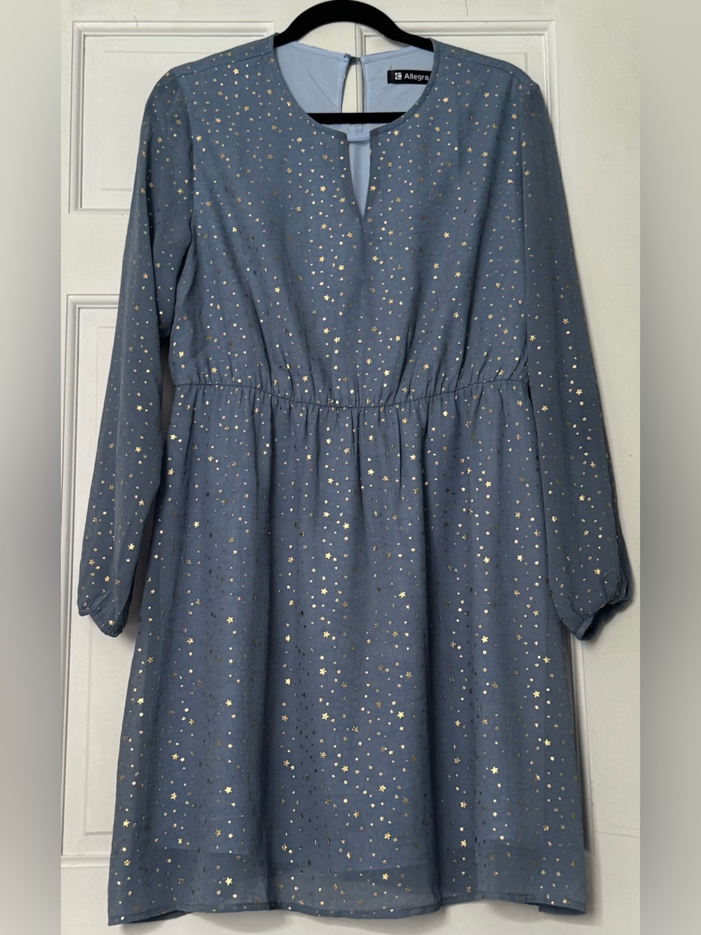 Allegra K Blue Dress with Gold Star Print